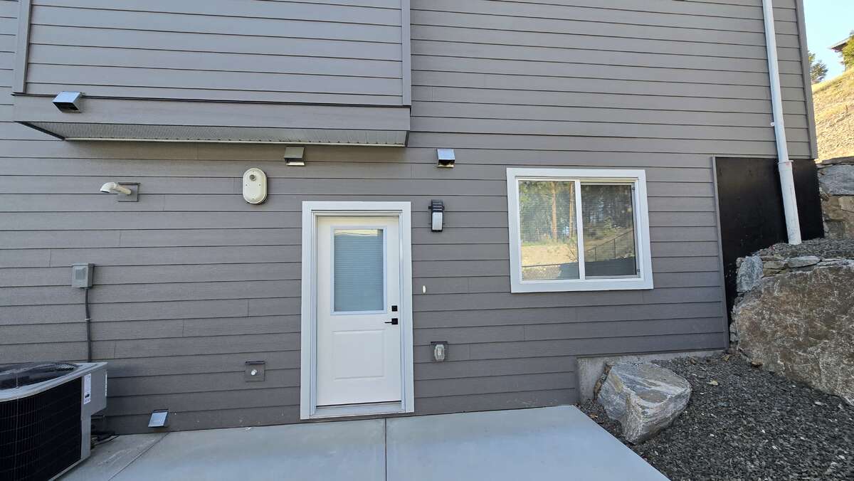 Basement suite entry and Patio