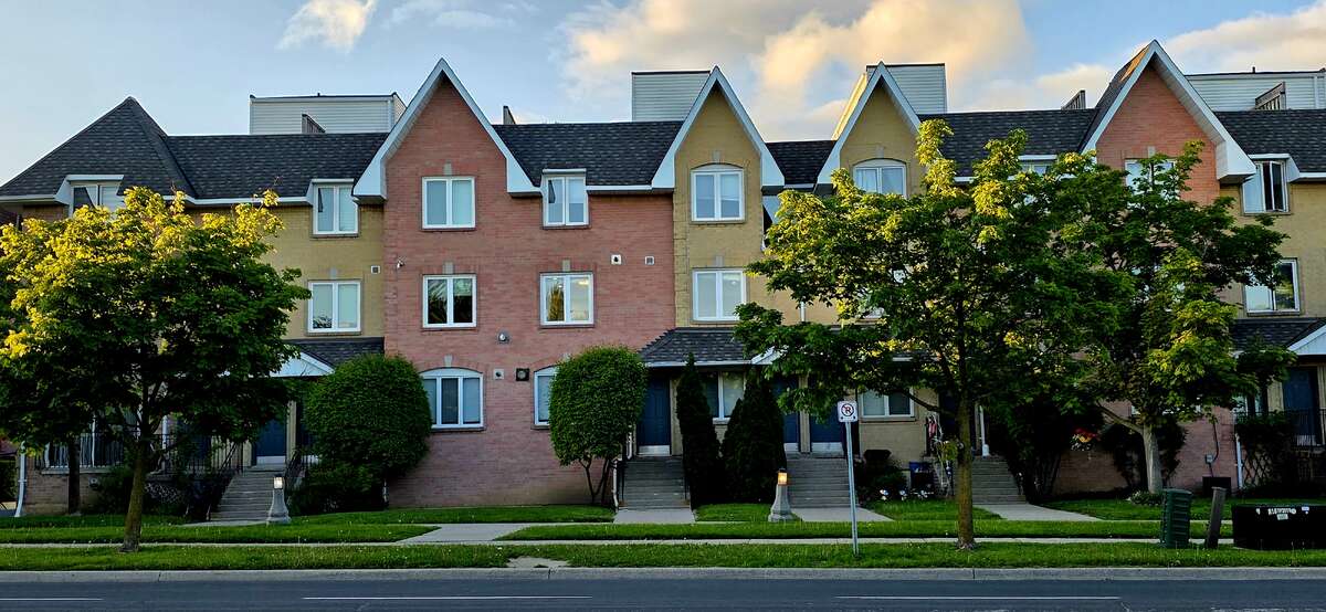 Front facade of the block