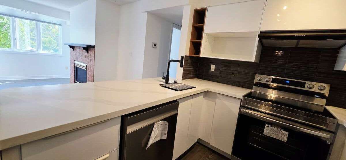 Brand new kitchen with quartz countertop, all-new stainless steel smart appliances