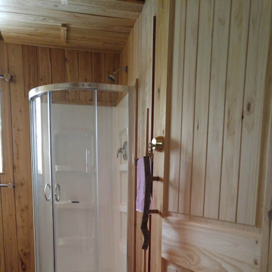 Main-floor bathroom shower stall