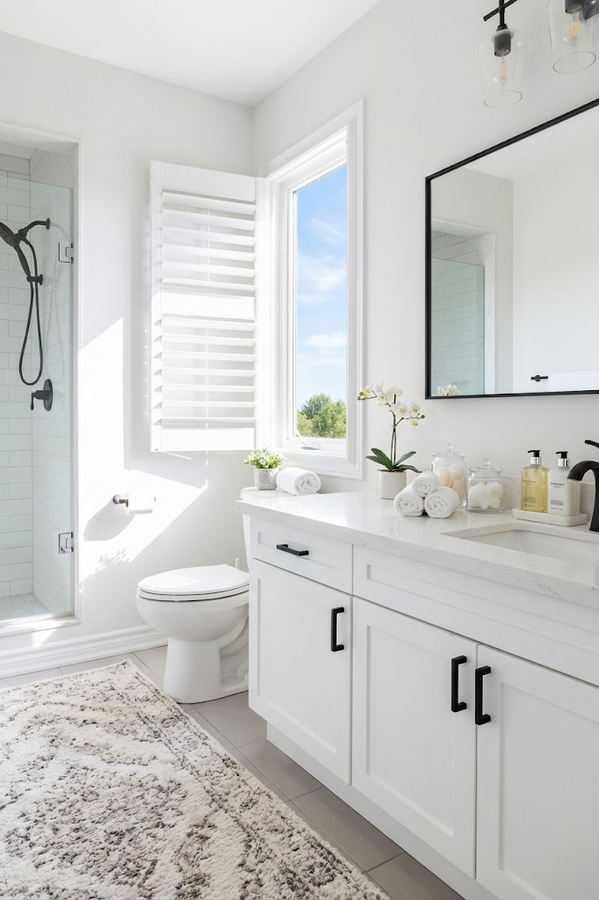 Jack and Jill bathroom, connecting 2nd and 3rd bedroom.