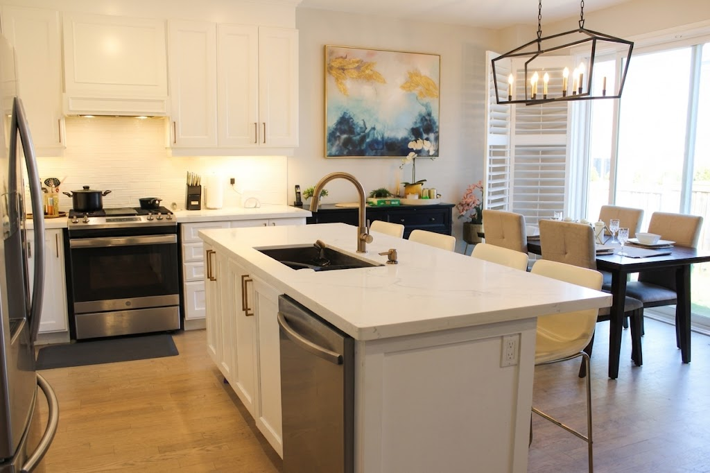 White marble chef style kitchen counter top