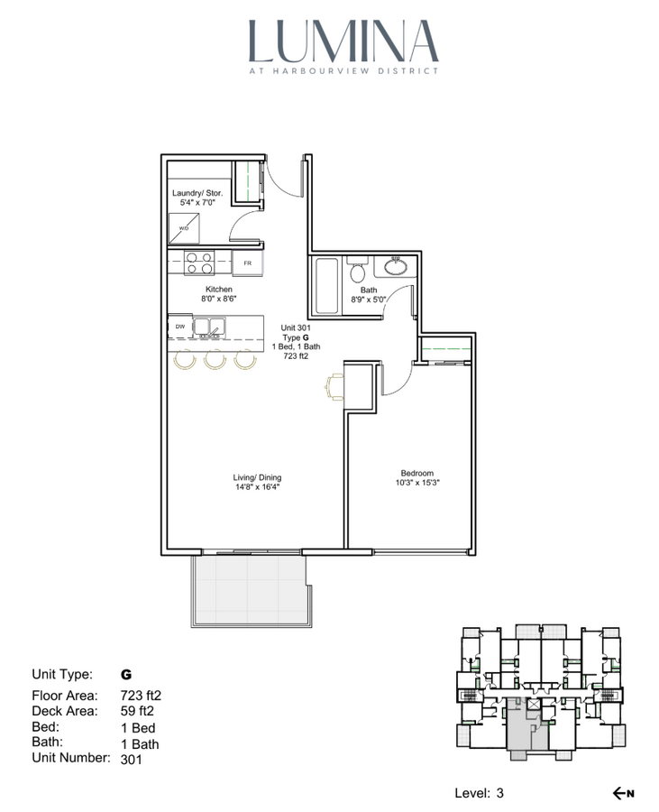 Floorplan for Unit 301