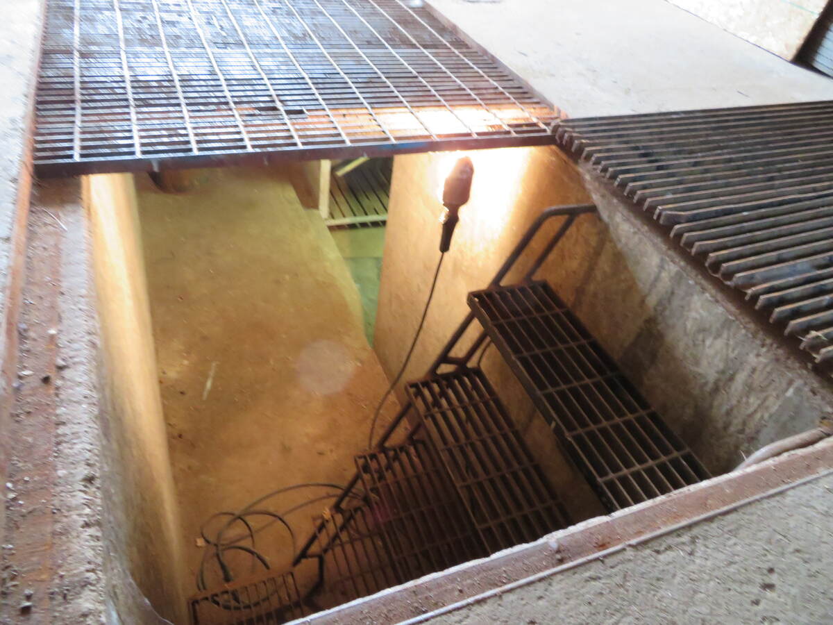 Entrance to Mechanic Pit below grade in Detached Garage