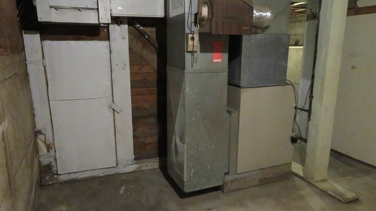 Potato Bin and Furnace in Basement
