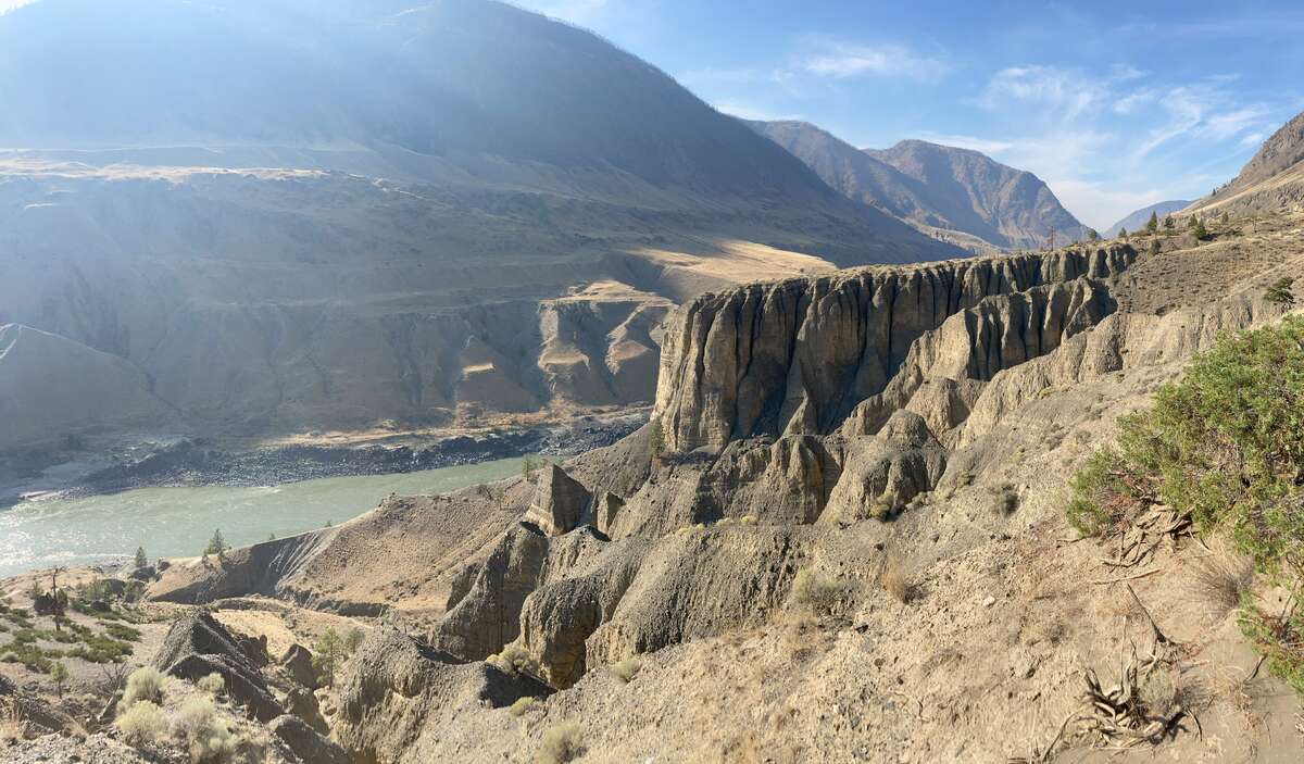 Hoodoos and landforms just downriver from property.