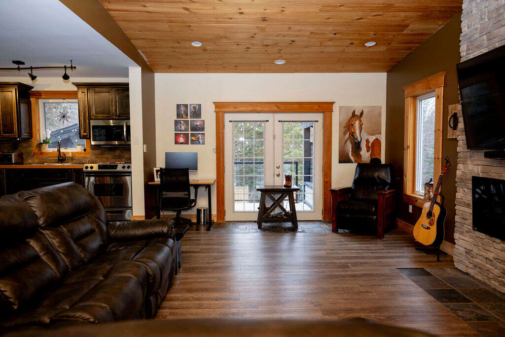 Arched ceiling with local milled wood