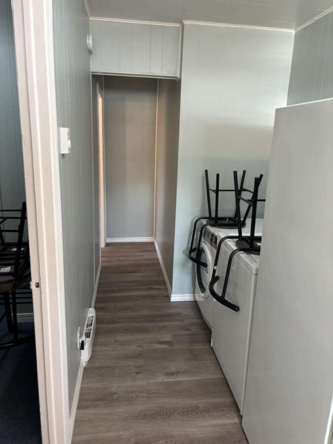 Hallway with laundry apartment