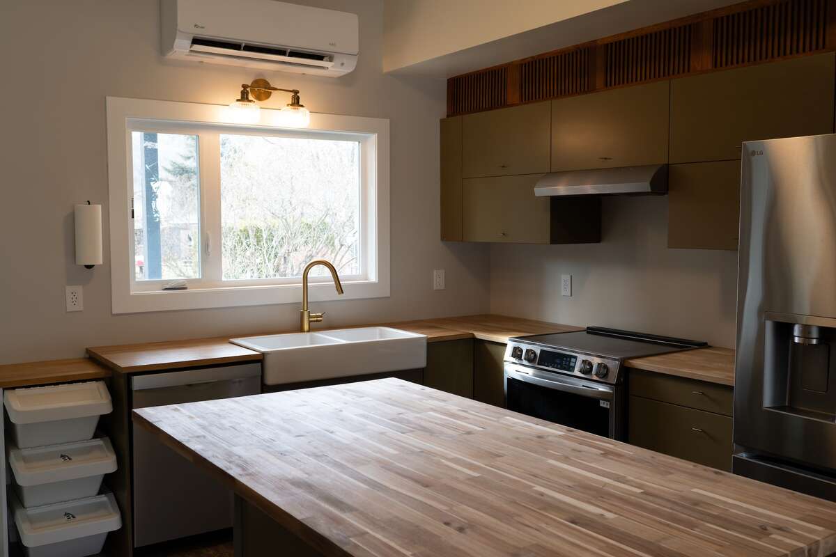 New kitchen with eat-in island