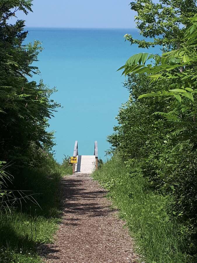 Walk down to private community beach