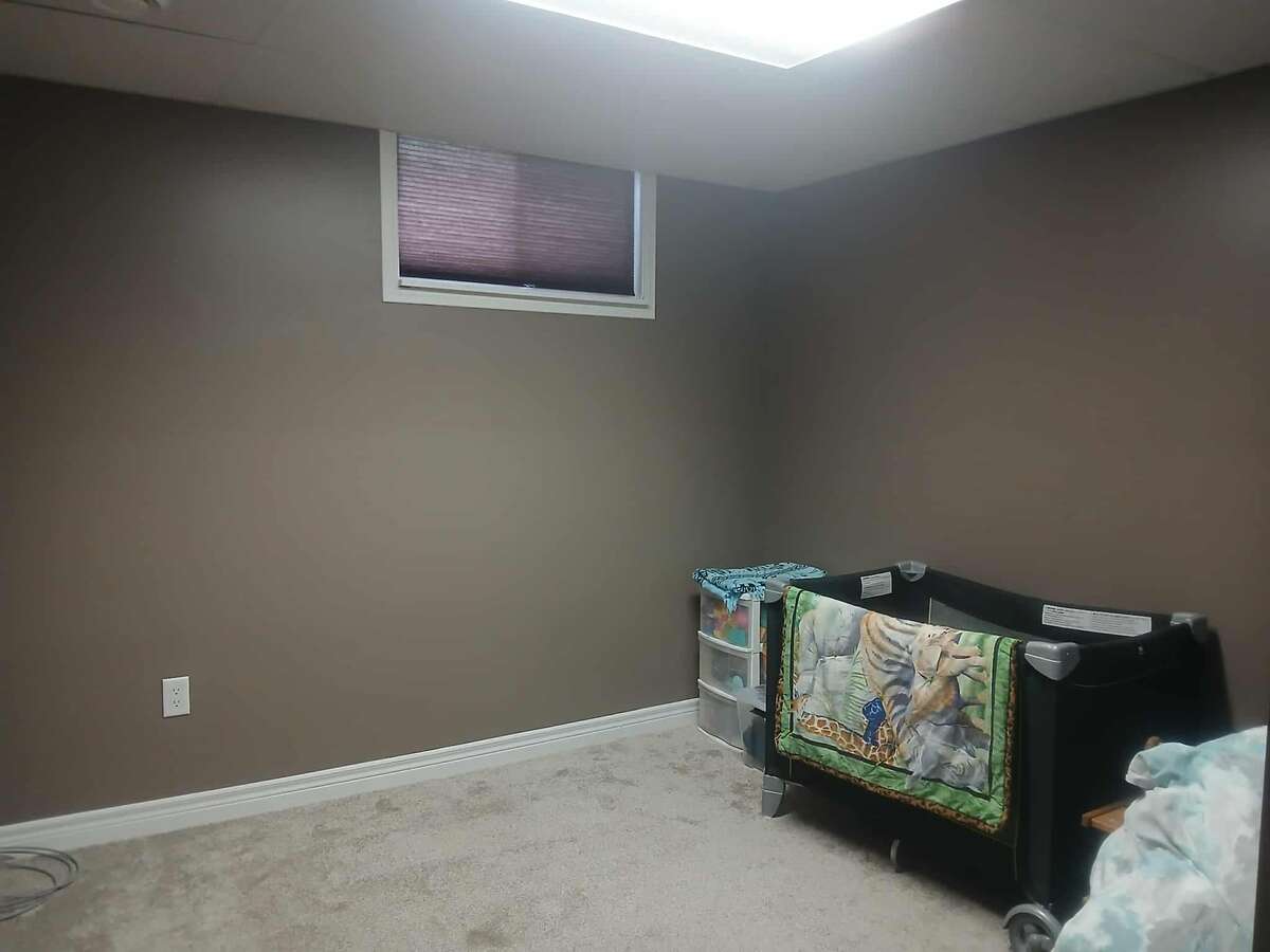 Basement bedroom with wall closet