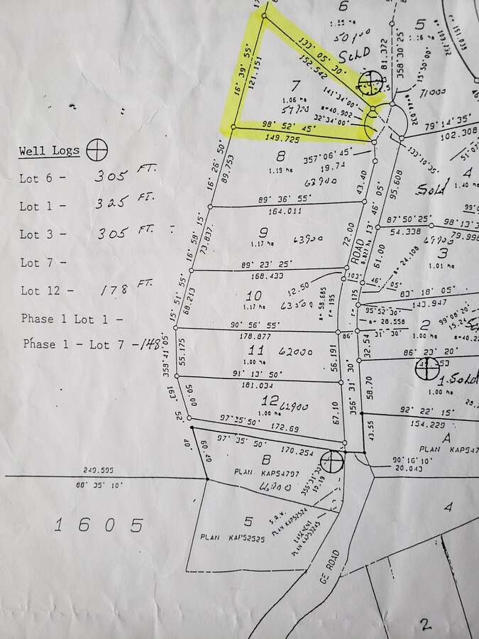 Survey plan map Lot 7 highlighted