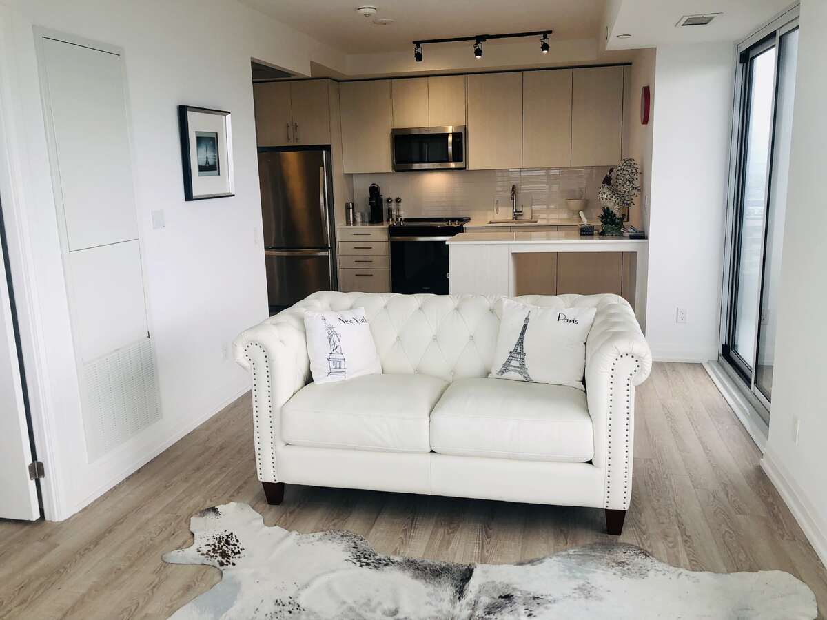Living room with Patio door