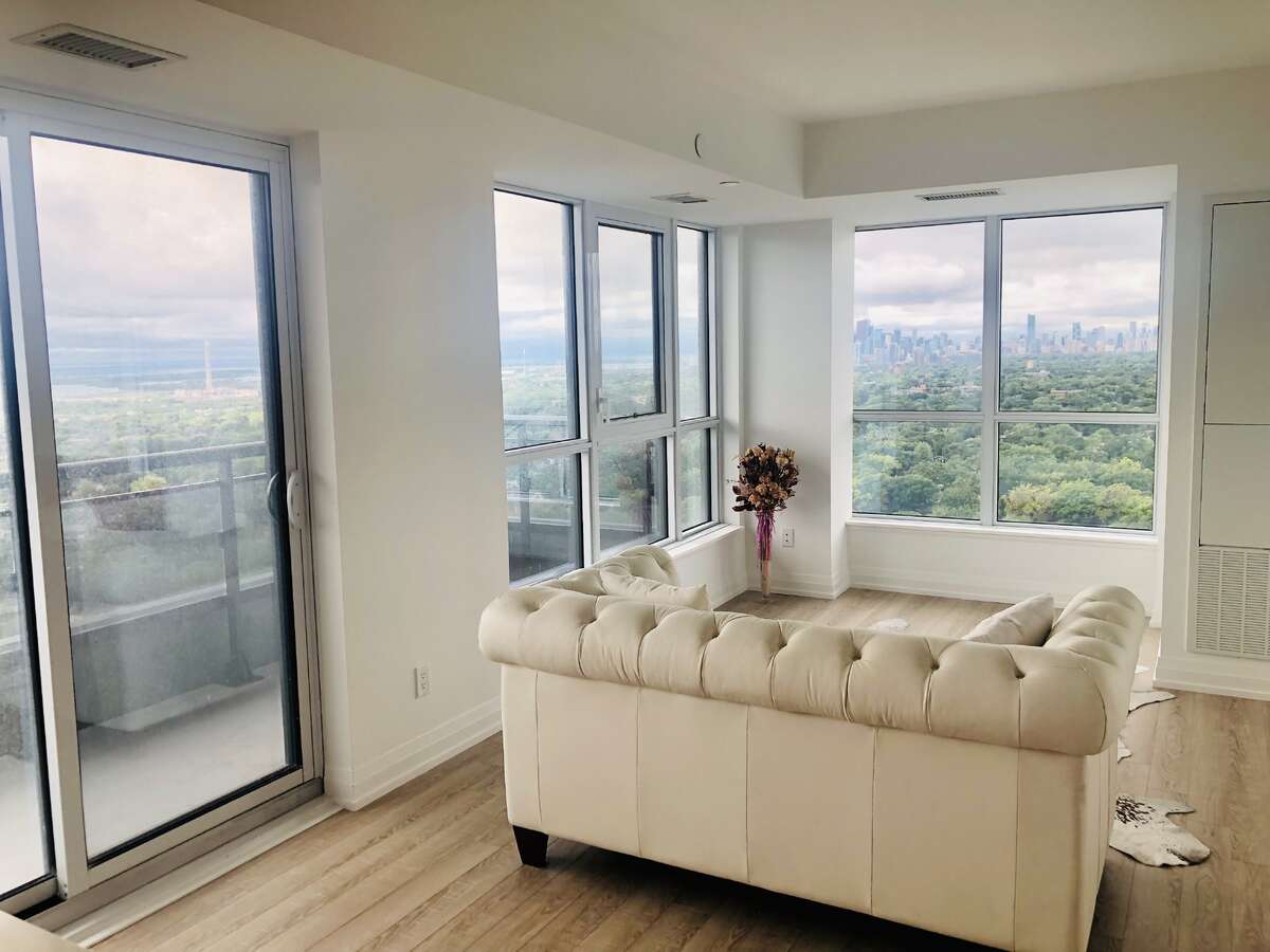 Living room with Patio door