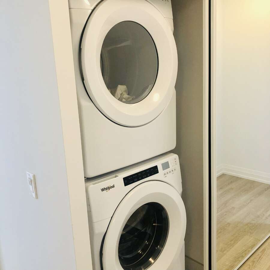 large washer and dryer in the condo