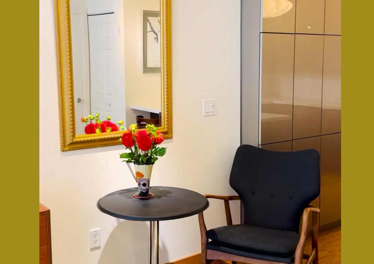 Smooth ceilings throughout suite.