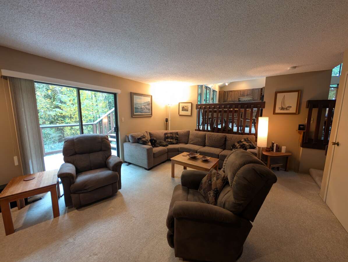 Family Room looking toward back deck and kitchen