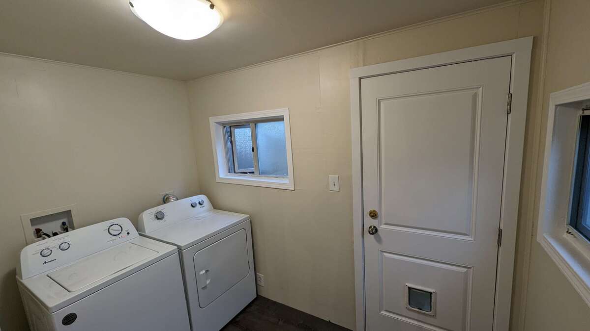Laundry room and back door.