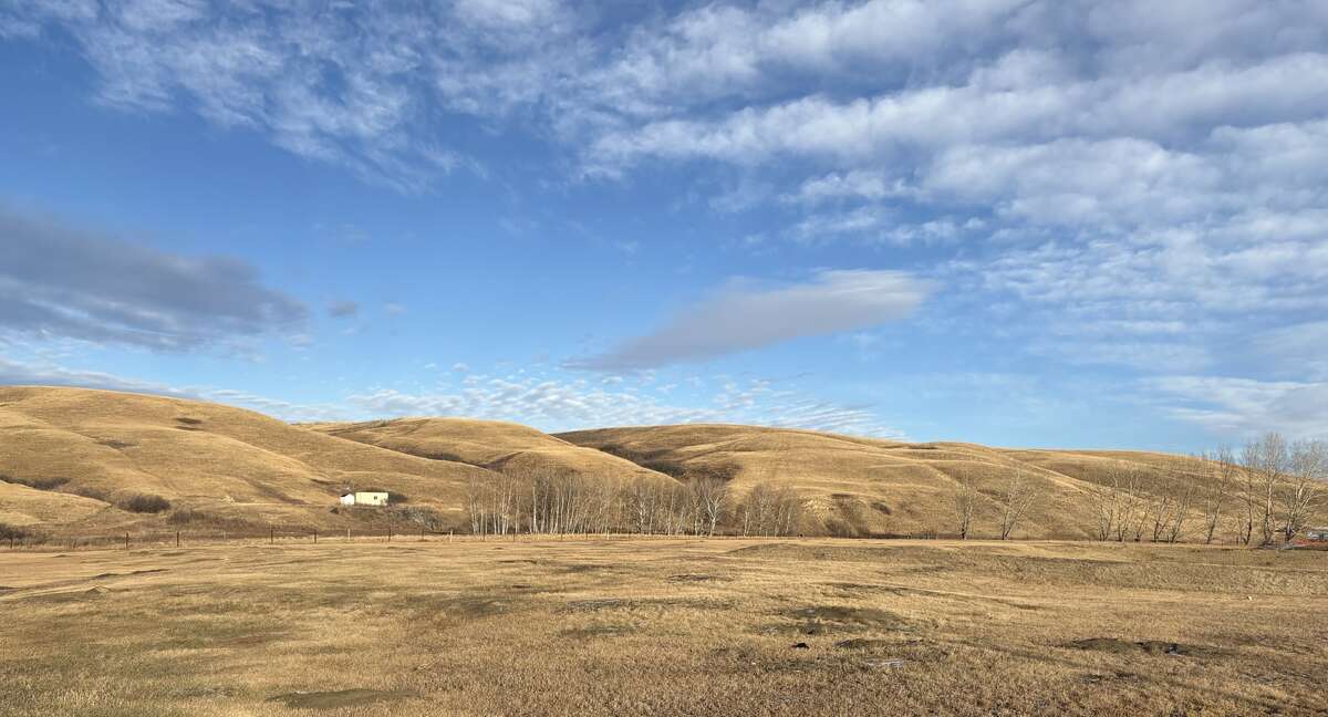 View of the golden brown hills to the NE in the fall