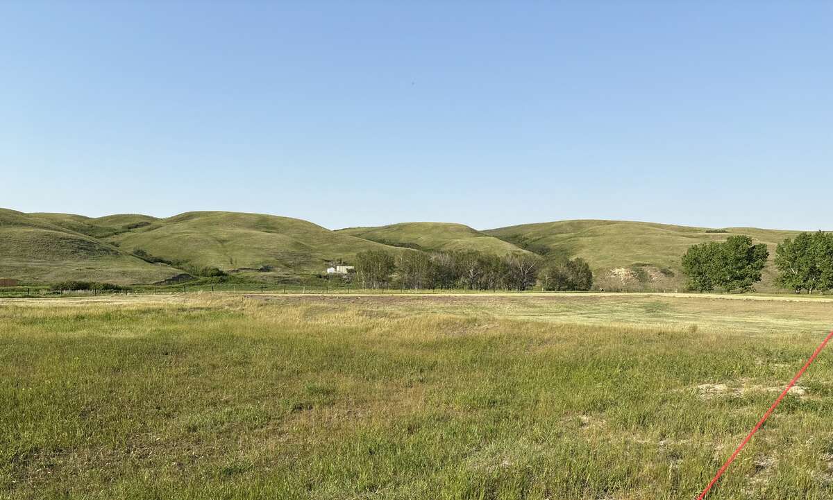 View of the green hills to the NE in the summer