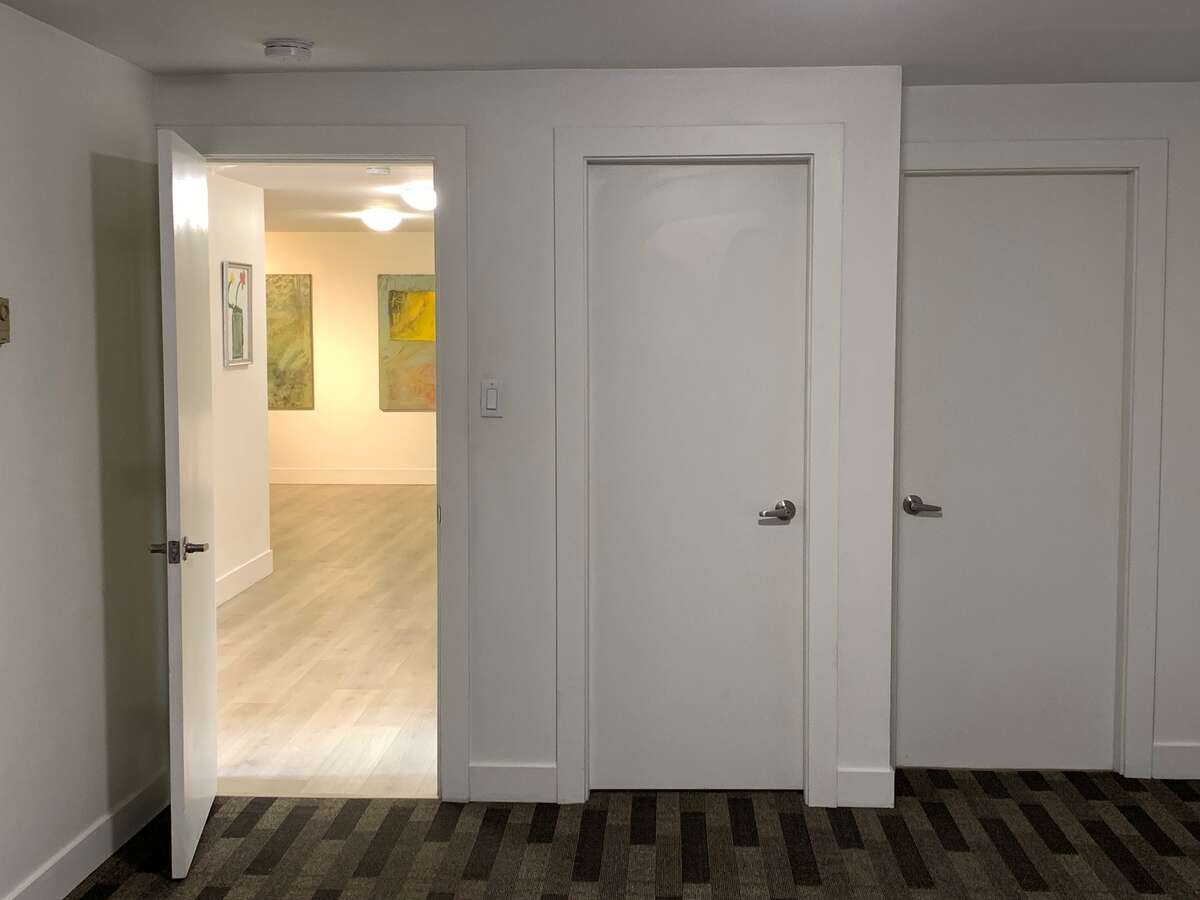 Primary bedroom in the lower level.