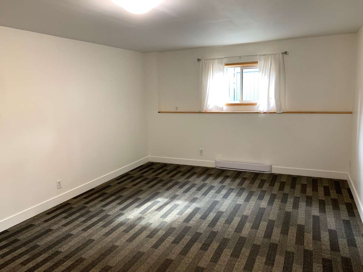 Primary bedroom in the lower level.