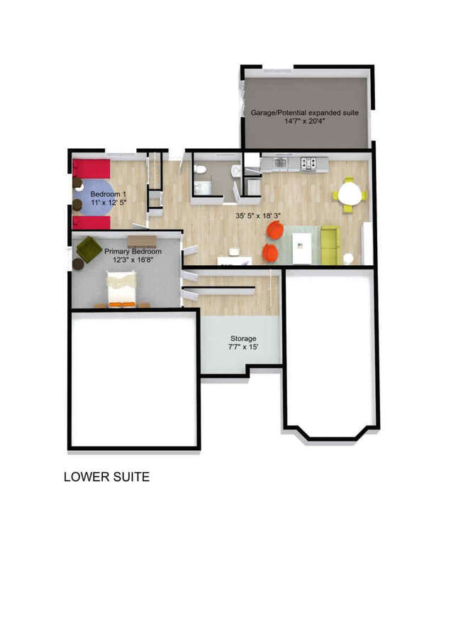 Lower floor layout.