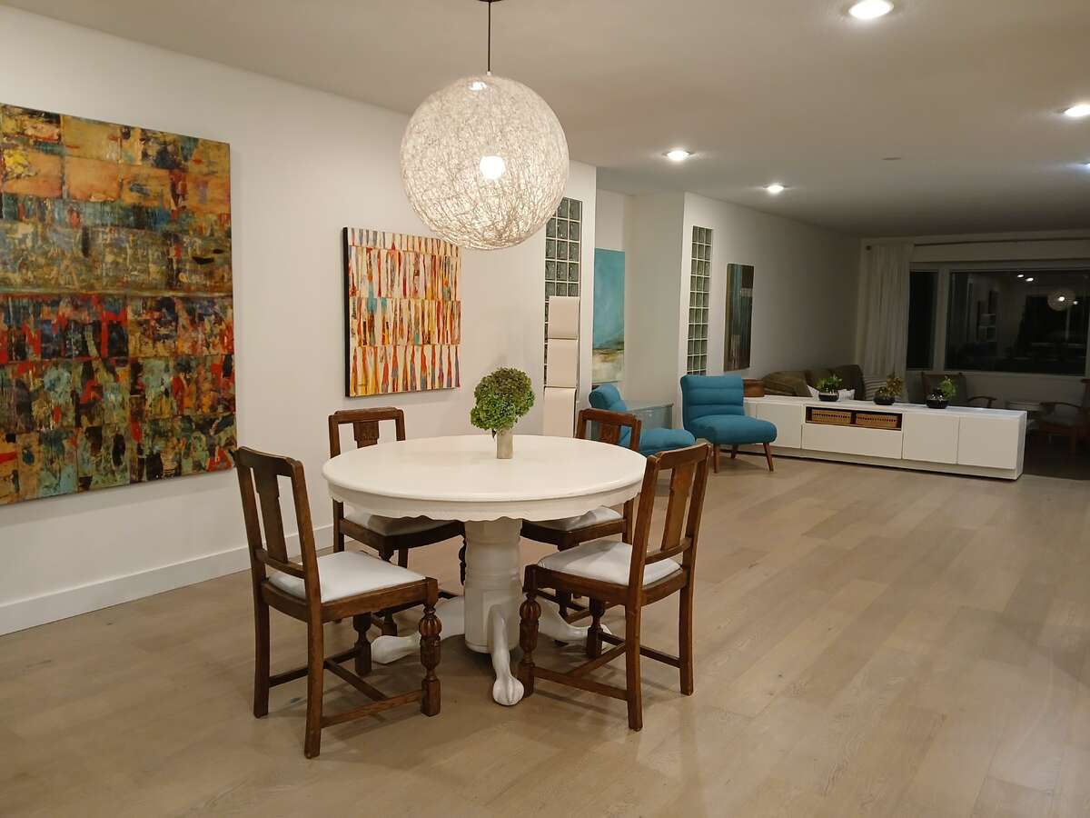 Dining area, with great room and living room to the right.