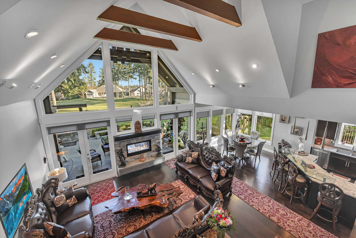 Open Concept of Great Room View into Kitchen and Dining Area