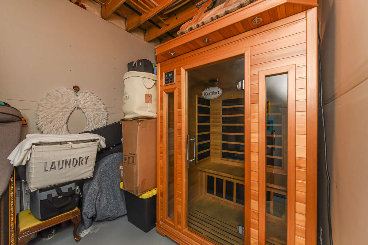 Infrared Sauna and Large Storage room Behind