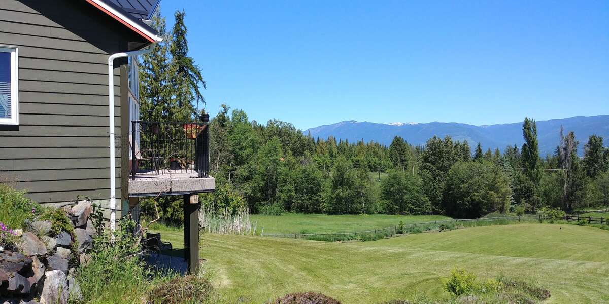 The southeast corner of the house, and the view to the north.