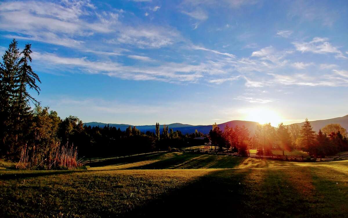 Sunrise to the east.
