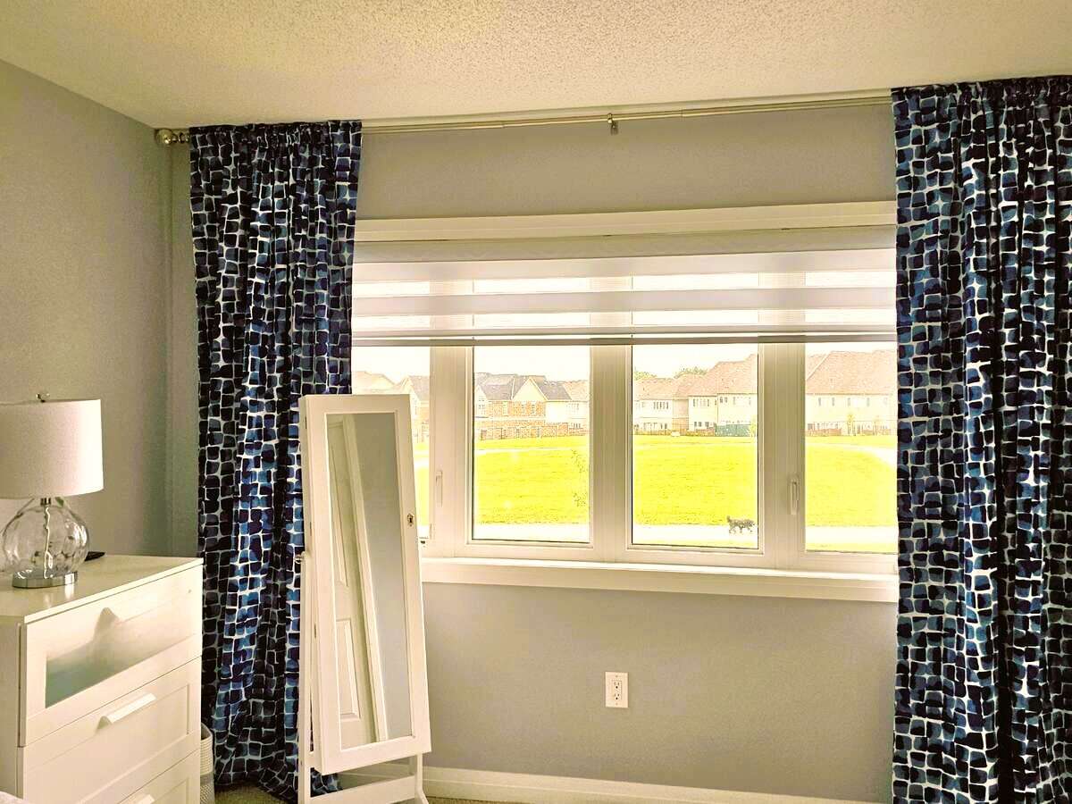 Master's Bedroom Panoramic Window overlooking Quiet Park at the Back