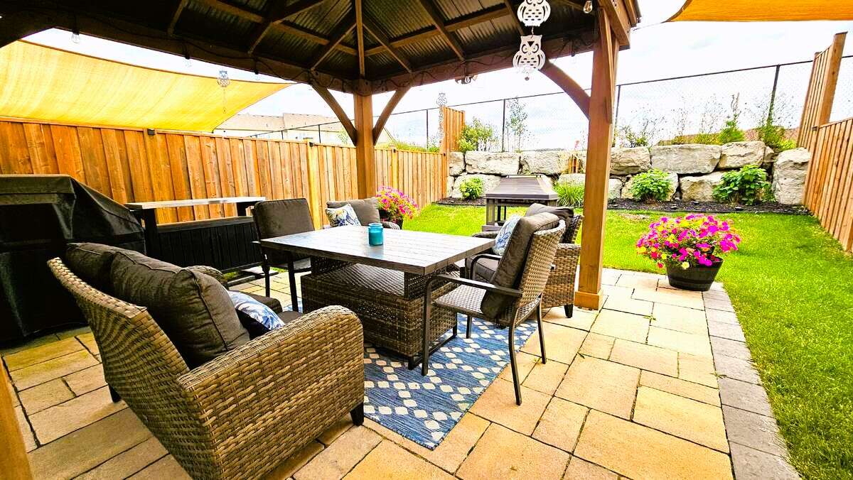 Backyard Gazebo on Interlock Pavers