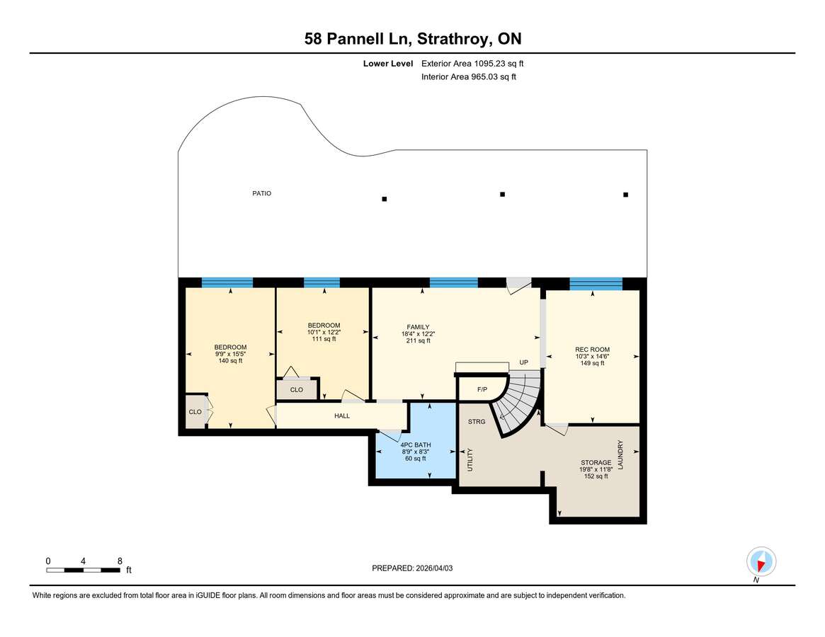 Bright lower level bedrooms. (queen bed)