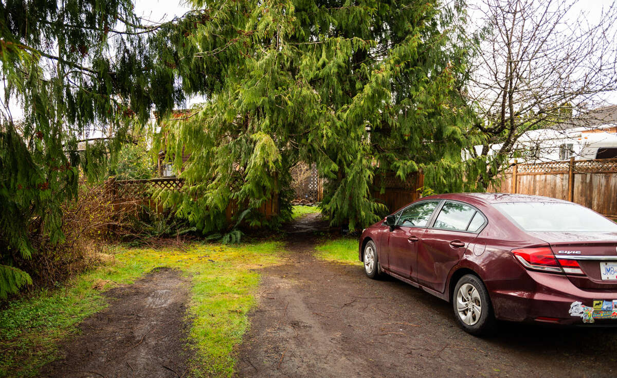 Wide driveway with room for four cars