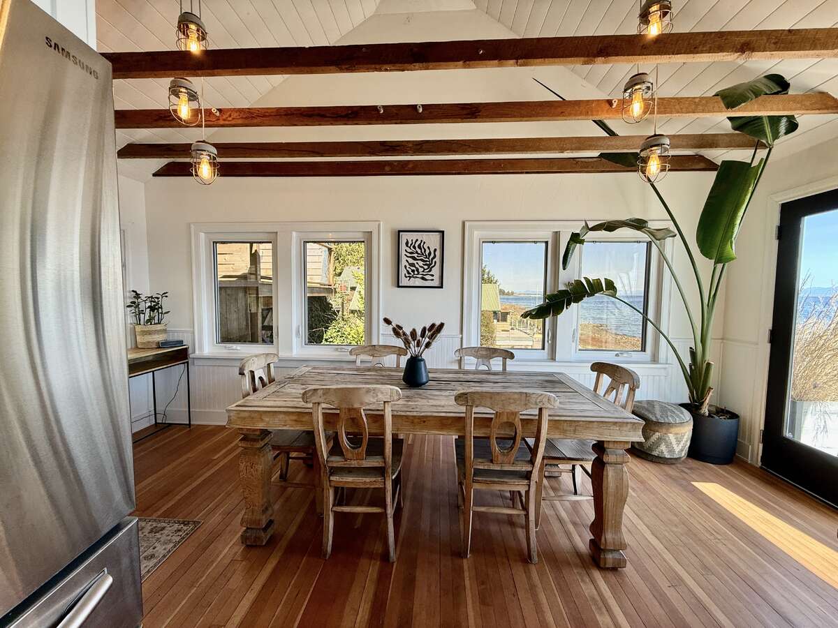 View of dining room from kitchen.