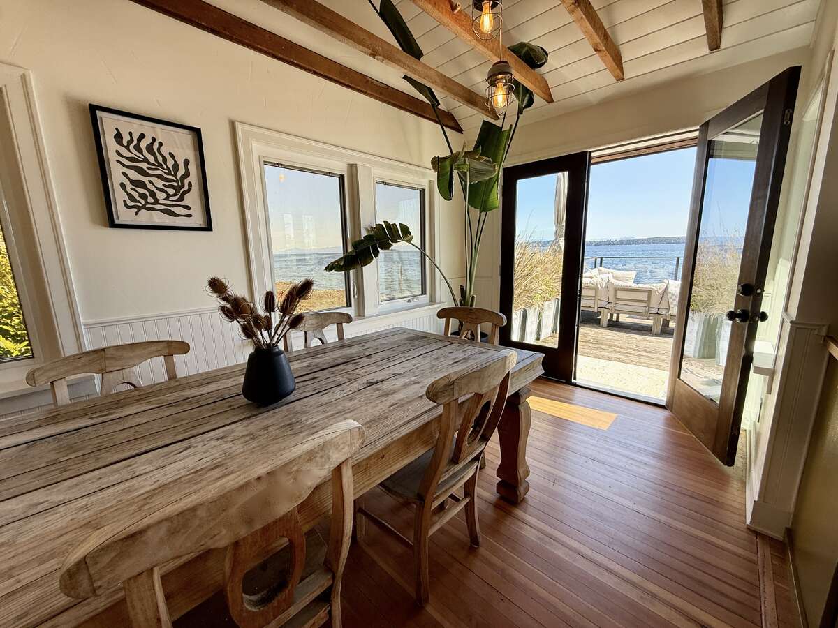 French doors open off the dining room onto a huge cedar deck.