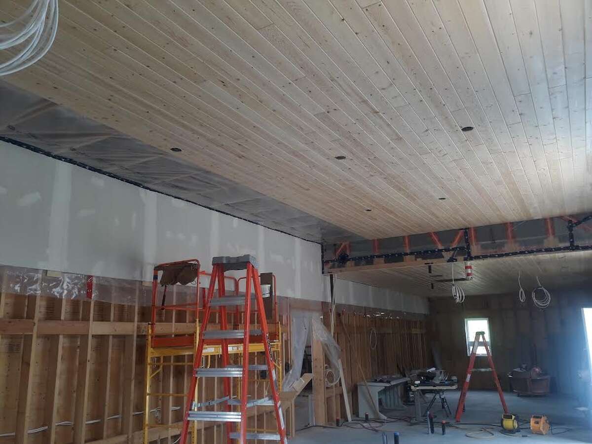 Living unit ceiling...(clear finish pine)