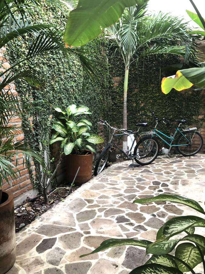 Garden and bike parking