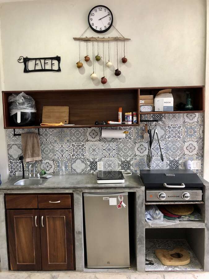 Outdoor BBQ kitchen area