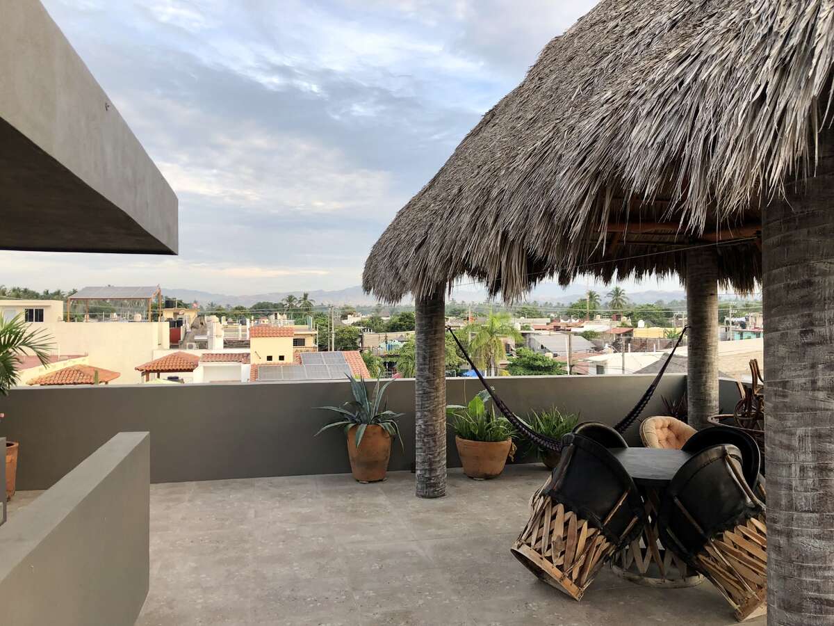Roof top palapa views