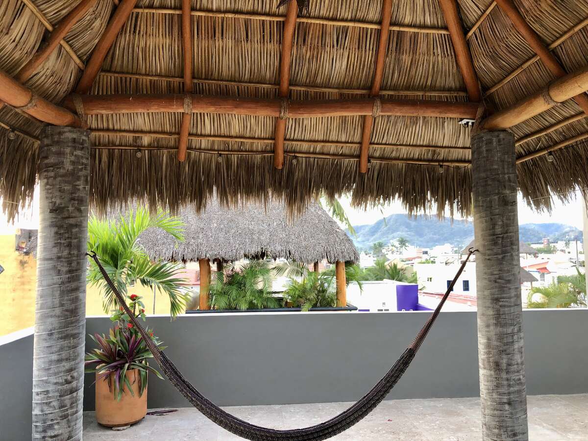 Roof top palapa and hammock