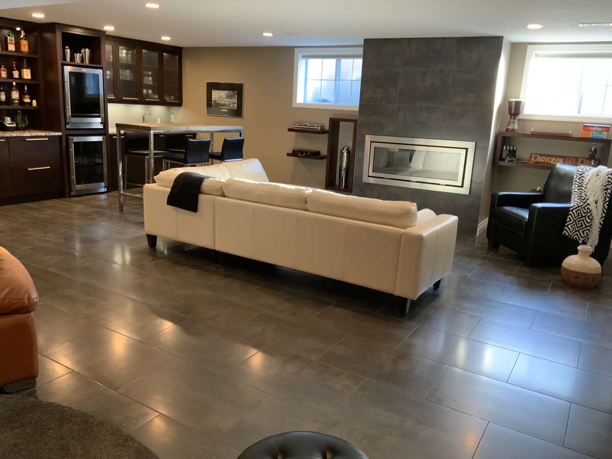 Lounge Area- heated tile floors on lower level