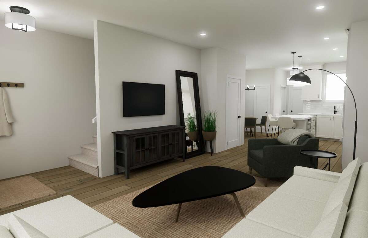 Open-concept main floor with 9-foot ceilings.