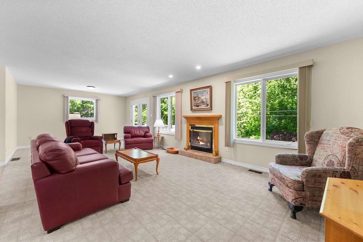 Family room with gas fireplace