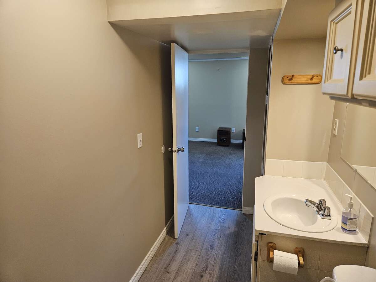 bath looking to basement living room