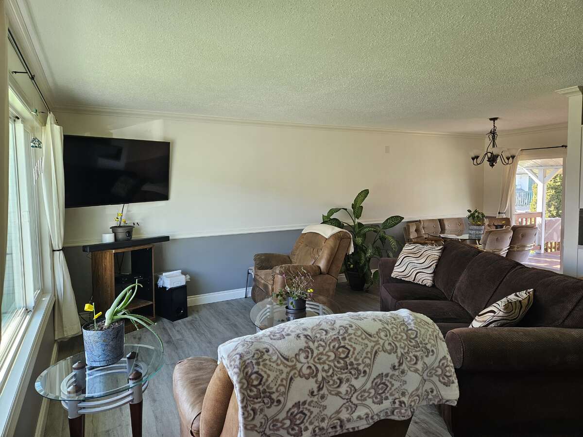 living room at front door
