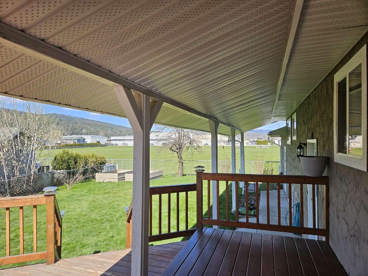 back deck looking to school field North