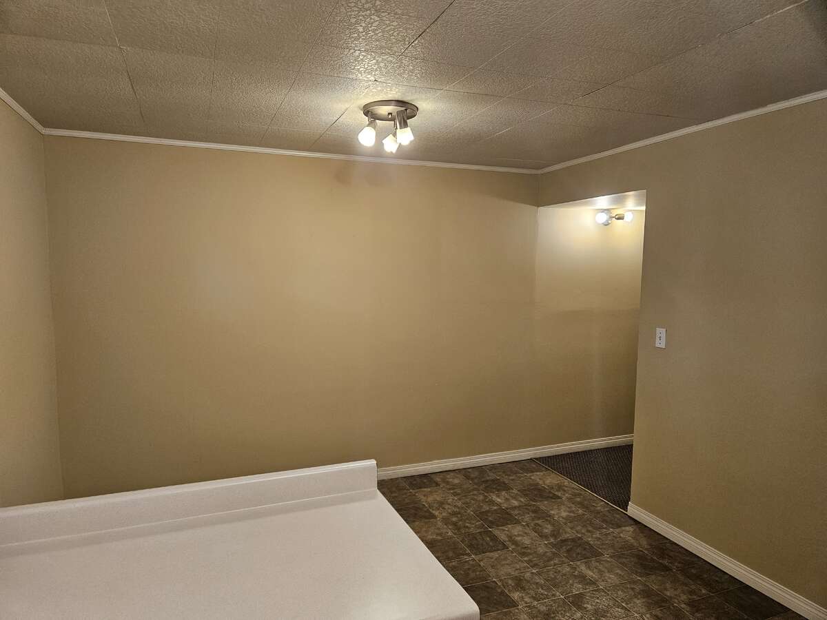 looking from basement kitchen sink to hallway
